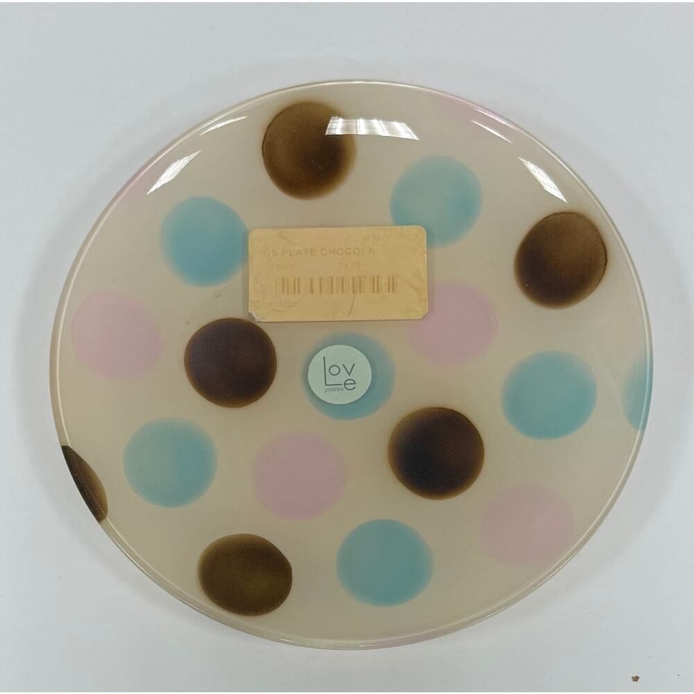 New LOVE Chocolate Polka Dot Salad Plate. KT169
